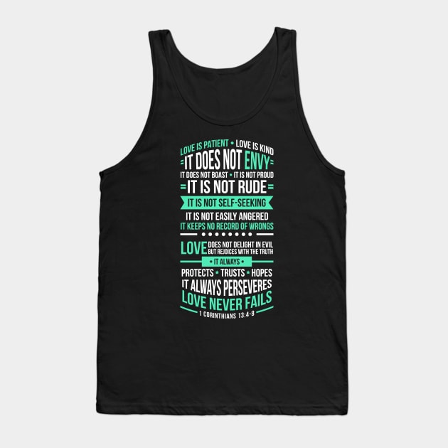 Love is Patient, Love is Kind Tank Top by societee28